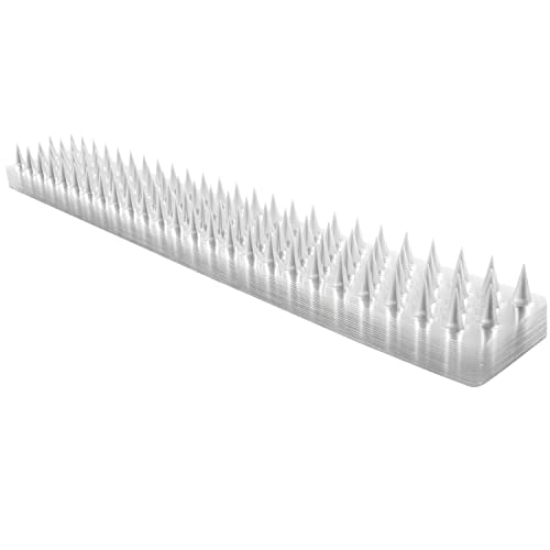 Buzzlett 27.8ft (Pack of 20) Transparent Plastic Bird Spikes for Indoor Outdoor use,Effective Keep Pigeons and Squirrels Away