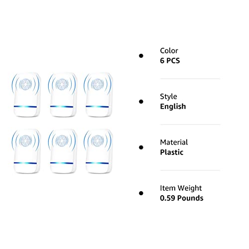 TIMIROYA Ultrasonic Pest Repeller Plug in, 6 Pack Indoor Pest Repeller for Insects Roaches Mouse Rodents Mosquitoes