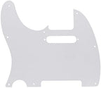FLEOR 8 Hole TL Pickguard Scratch Plate with Pickguard Screws Set Fit USA/MX Standard TL Style Pickguard Replacement, 3Ply White
