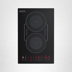 Empava Double/Dual Induction Cooktop 2 Burner, Shatter-proof Flat Glass Top, Bridge-SYNC, 3 Preset Modes, Bulit-in/Countertop, 110~120 Volt Plug in Electric Stove for Kitchen, RV, Outdoor Camping