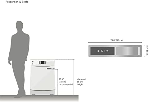 Dishwasher Magnet Clean Dirty Sign, Kubik Letters Premium Stainless Steel Grade 304, Kitchen Organizers and Storage Decor Accessories, Extra Adhesive Tapes Included.
