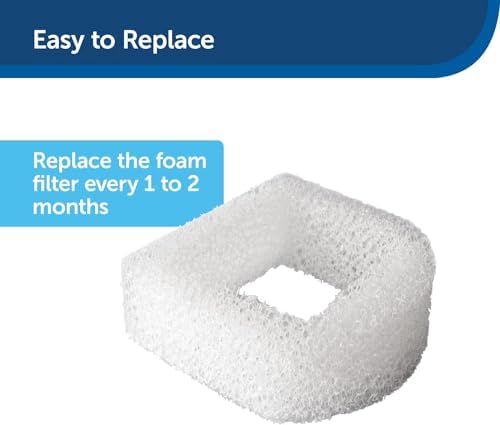 PetSafe Drinkwell Replacement Foam Filters Compatible Ceramic and Stainless Steel Pet Fountains, for Water Dispensers for Dog, 2 Count Pack - PAC00-13711, White (Pack of 2)
