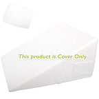 Wedge Pillow Cover for 25x24x12 Bed Wedge Pillow, Hypoallergenic, Viscose Made from Bamboo, Replacement Wedge Pillow Case Cover with Zipper & Pockets