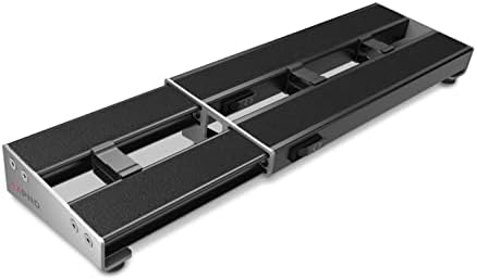 D'Addario Accessories XPND Pedal Board - Guitar Pedal Board that Expands - Pedal Boards for Guitars - 1 Row, Lightweight, Durable Aluminum Pedalboard - Pre-Applied Loop Velcro for Swapping Pedals