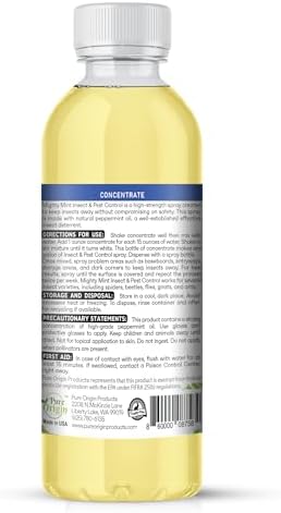 Mighty Mint Insect & Pest Control Peppermint Concentrate 8 oz - Makes 1 Gallon - Plant-Based Formula Kills and Prevents Spiders, Ants, Flying Insects, and More