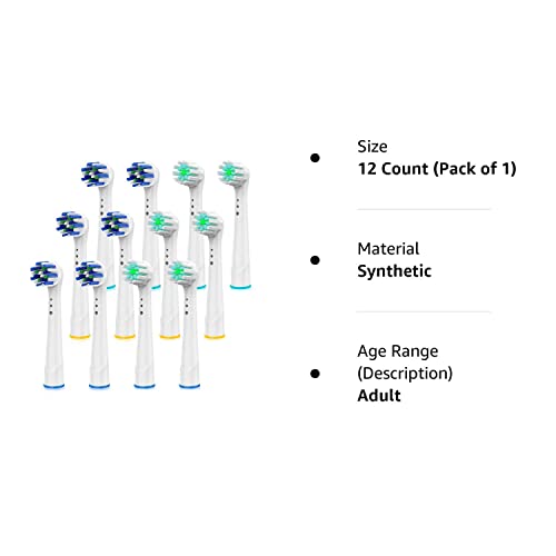 Replacement Toothbrush Heads for Oral B Braun, 12 Pack Professional Electric Toothbrush Heads, Precision Clean Brush Heads Refill Compatible with Oral-B 7000/Pro 1000/9600/ 5000/3000/8000 (12pack)