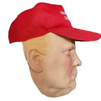 RIRIYEYE Halloween Masks for Adult, Donald Trump Mask with Hat, Donald Trump Costume Dress Up Props for Cosplay Party, Premium Latex Full Face Mask for Men Women