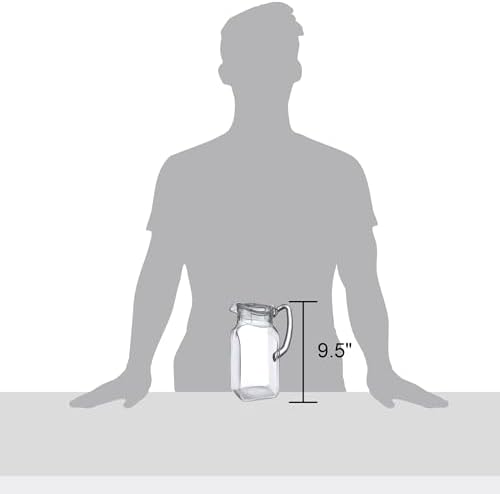 Amazing Abby - Quadly - 2-Pack Acrylic Pitcher (64 oz), Clear Plastic Water Pitcher with Lid, Fridge Jug, BPA-Free, Shatter-Proof, Great for Iced Tea, Sangria, Lemonade, Juice, Milk, and More