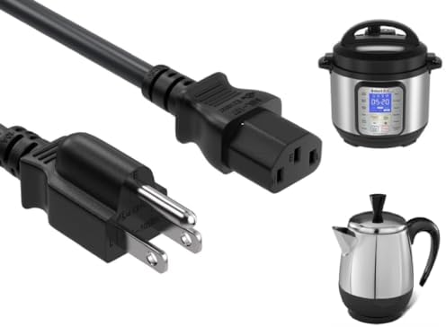 [UL Listed] Replacement Power Cord - 3.3FT Power Cable for Farberware Percolator Coffer Maker FCP240 FCP280, Cuisinart Percolator PRC-12, Instant Pot, Electric Pressure Cooker and More Home Appliances