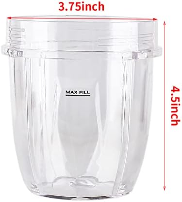 2 Pack Replacement Parts Cup with Lid,Compatible with Ninja Blender Auto iQ BL480 BL482 BL642 NN102 BL682 BL450 BL2013 (2 12oz)