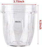 2 Pack Replacement Parts Cup with Lid,Compatible with Ninja Blender Auto iQ BL480 BL482 BL642 NN102 BL682 BL450 BL2013 (2 12oz)