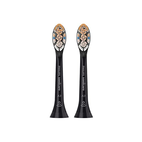 Philips Sonicare Genuine A3 Premium All-in-One Replacement Toothbrush Heads, 2 Brush Heads, Black, HX9092/95