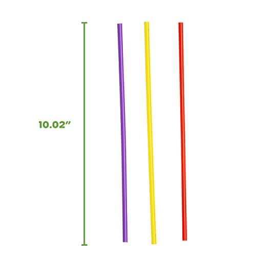 Comfy Package [500 Pack] 10.02" High Long Plastic Straws, Disposable Drinking Straws - Assorted Colors