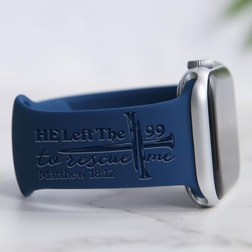 Christian Personalized Strap, Engraved Silicone Strap Bands 38mm 40mm 41mm 42mm 44mm 45mm 49mm Bible Quote Sport Band Replacement With Series 8 7 Se 6 5 4 3 2 1