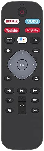 New URMT26RST004 Voice Remote Control Replacement for Philips 5704 Series 5604 Series 5766 Series 5806 Series 5000 Series Android Smart TV with Preset App Keys- Netflix Vudu YouTube Google-Play