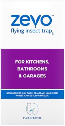 Zevo Flying Insect Trap, Fly Trap, Fruit Fly Trap (2 Plug-in Bases + 6 Refill Cartridges)