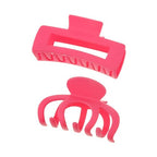 2 Pcs Hot Pink Large Nonslip Acrylic Claw Hair Clips for Thick Hair | Strong Hold Hair Accessories for Women