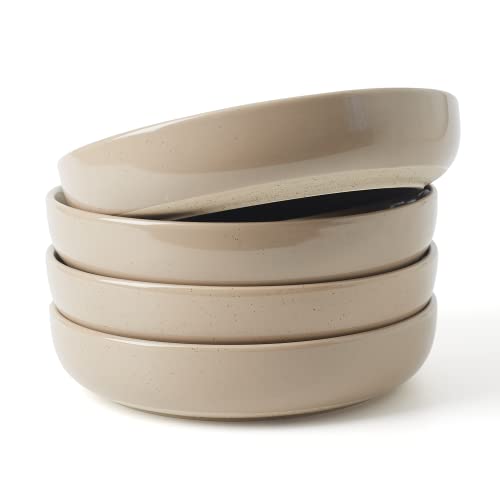famiware Milkyway 33 oz Bowl Set, Pasta Bowls Set of 4, Salad Bowls Perfect for Your Friend for Housewarming, Thanksgiving, Christmas, Cinnamon Brown
