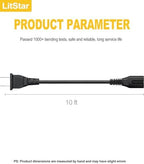 AC Power Cord for JBL PartyBox 310 110 300 710 100 200 1000 On-The-Go Speaker JBL Soundbar 2.1 3.1 5.1 9.1 Replacement 2 Prong Charger (10 Feet)