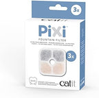 Catit PIXI Cat Drinking Fountain Original Filter, Official Replacement Triple Action Water Filter, 3-Pack, White