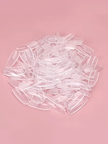 Lionvison 100PCS Replacement Nail Tips for Refill Acrylic Nails, Clear Fake Nail Tips for Practice Hand for Acrylic Nails, DIY Nail Art Salon Practice Tool, Clear