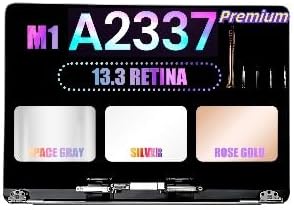 JYYSCRN Screen Replacement A2337 LCD for M1 MacBook Air 13" 2020 A2337 MGN63 EMC 3598 MGN93 MGND3 MGN73 MGNA3 MGNE3 2560×1660 LCD Screen Full Top Assembly Display,Silver