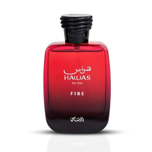 RASASI Hawas Fire Eau De Parfum Men Spray 100ML(3.4 Oz) - Bold Arabian Perfume For Men With A Fiery Essence - Indulge In A Luxurious, Long Lasting Perfume That Captures Masculine Elegance And Strength