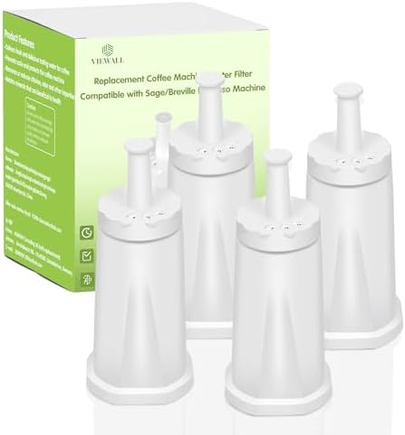 VIEWALL 4 Packs Replacement Claroswiss Water Filter for Breville Barista Touch Espresso Machine BES880,Oracle Touch BES990,Oracle BES980,Dual Boiler BES920,Barista Touch Impress BES881,BES008WHT0NUC1