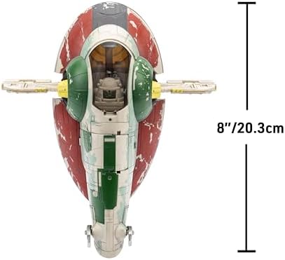 STAR WARS Micro Galaxy Squadron Boba Fett's Starship (Ep 5) - 7-Inch Vehicle with Flight Display Stand and Three 1-Inch Micro Figure Accessories