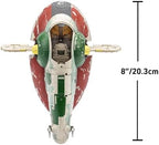 STAR WARS Micro Galaxy Squadron Boba Fett's Starship (Ep 5) - 7-Inch Vehicle with Flight Display Stand and Three 1-Inch Micro Figure Accessories