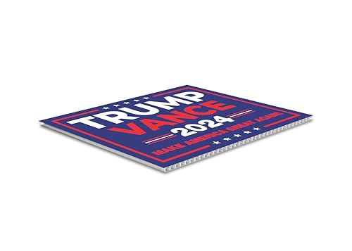 SignPro Trump Vance 2024 Yard Sign | Trump Vance Lawn Sign | Trump JD Vance Maga Sign | 24" x 18" Corrugated Plastic Outdoor Weatherproof Yard Signs With H Stake | Double Sided