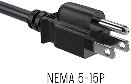 UL Listed 12FT Computer Power Cord, NEMA 5-15P to C13, 10A 125V, 18AWG, Black Replacement AC Power Cord, Printer Power Cord, PC Power Supply Cable, Monitor Power Cable