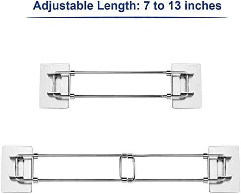 RV Shower Corner Storage Bar- Adjustable Stainless Steel Rod for Corner Shelves in Camper, Length 7-13 inches- RV Bathroom Organization Must Have Accessories (2 Pack