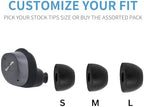 Comply TrueGrip | Premium Memory Foam Replacement Earbud Tips for Sennheiser Momentum 3, 4, ACCENTUM | Enhanced Comfort, Secure Fit, Superior Noise Isolation, Cleaning Tool | Black (S/M/L) (3 Pairs)