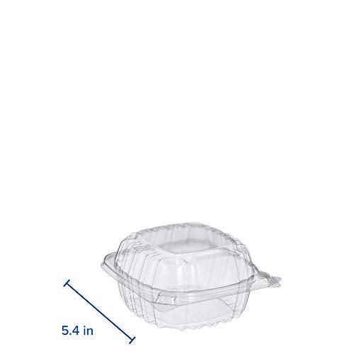 DART C53PST1 OPS 5 in Clear Hinged Container, 5.3 X 5.4 in (Case of 500)