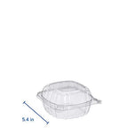 DART C53PST1 OPS 5 in Clear Hinged Container, 5.3 X 5.4 in (Case of 500)