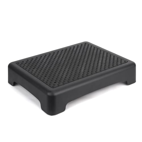RayLove Mobility One Step Stool for Adults & Seniors, Non-Slip Bathroom Step Stool, Indoor/Outdoor Portable Stair Assist, Platform Step for Office, Kitchen, Cars and Bedroom, 400lbs Capacity, Black