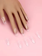 Lionvison 100PCS Replacement Nail Tips for Refill Acrylic Nails, Clear Fake Nail Tips for Practice Hand for Acrylic Nails, DIY Nail Art Salon Practice Tool, Clear