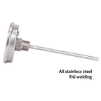 Measureman Fully Stainless Steel Pot, Kettle, Brewing Bimetal Dial Thermometer, 3" Dial, 6" Stem, 0-250 deg F/-20-120 deg C, -1% Accuracy, Adjustable, 1/2" NPT Back Mount