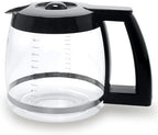 14-Cup Glass Replacement Coffee Carafe Compatible with Cuisinart Coffee Maker Models DCC-2200, DCC-2600, DCC-2800, DCC-3200, and DCC-3200P1, Coffee Pot Decanter Pitcher, Black Handle