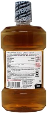 Listerine Original Antiseptic Mouthwash, Kills 99.9% of Germs That Cause Bad Breath, Plaque & Gingivitis, Fresher & Cleaner Mouth Than Just Brushing Alone, 1 Liter (Pack of 3)