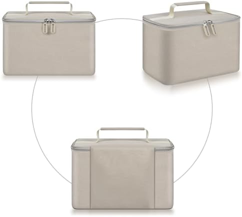 Digital Hand Mixer Carrying Bag for KitchenAid 5/6/ 7/9 Ultra Power Speed Hand Mixers, Portable Travel Storage Case Bag with Handle for Kitchen Aid Mixer Accessories (Box Only) (Beige)