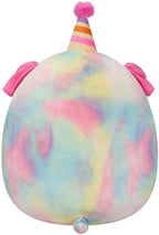 Squishmallows Original 12-Inch Delenne Rainbow Tie-Dye Dog with Party Hat - Official Jazwares Plush (Pack of 1)