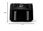 Ninja Air Fryer, Roast, Bake, Air Fry, Crisps, Broil, Reheats, Keep Warm, 10-in-1, Fries, Frozen Food, Veggies, and Meat, Quick Meals, Healthy Meals, Less Oil, 10 QT, Black, DZ302