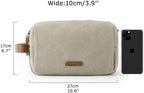 BAGSMART Toiletry Bag for Men, Canvas Travel Toiletry Organizer Dopp Kit Water-resistant Shaving Bag for Toiletries Accessories,Beige-Medium