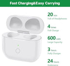 Upqiany Wireless Charging Case Replacement Compatible with AirPods 3, Qi-Certified for AirPods 3rd Gen Charger Case, Bluetooth Pairing Sync Button, 600 Mah Built-in Battery, White