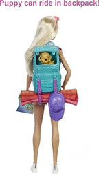 Barbie Doll & Accessories, It Takes Two Malibu Camping Playset with Doll, Pet Puppy & 10+ Accessories Including Sleeping Bag