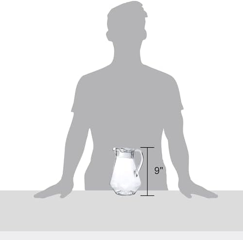Amazing Abby - Sparkly - Plastic Pitcher (64 oz, 2 Quart), Clear Water Pitcher with Lid, Fridge Jug, BPA-Free, Shatter-Proof, Great for Iced Tea, Sangria, Lemonade, Juice, Milk, and More