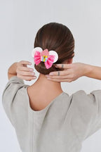 Velvet Mouse Ears Scrunchies - Cute Hair Ties for Women, Girls' Ponytails, Costume Party Favors, and Hair Accessories in White and Pink
