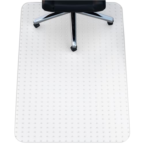 NINJA Easy Glide Office Chair Mat for Carpet Floors, Strong Slip Resistant Under Desk Floor Protector, Stay in Place Plastic Computer Mats for Rolling Work and Gaming Chairs, 29x47 Inch, Clear
